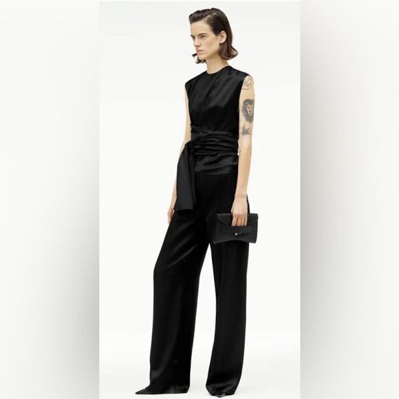 Zara Narciso Rodriguez wide leg pants Black XS NWT - Picture 1 of 5